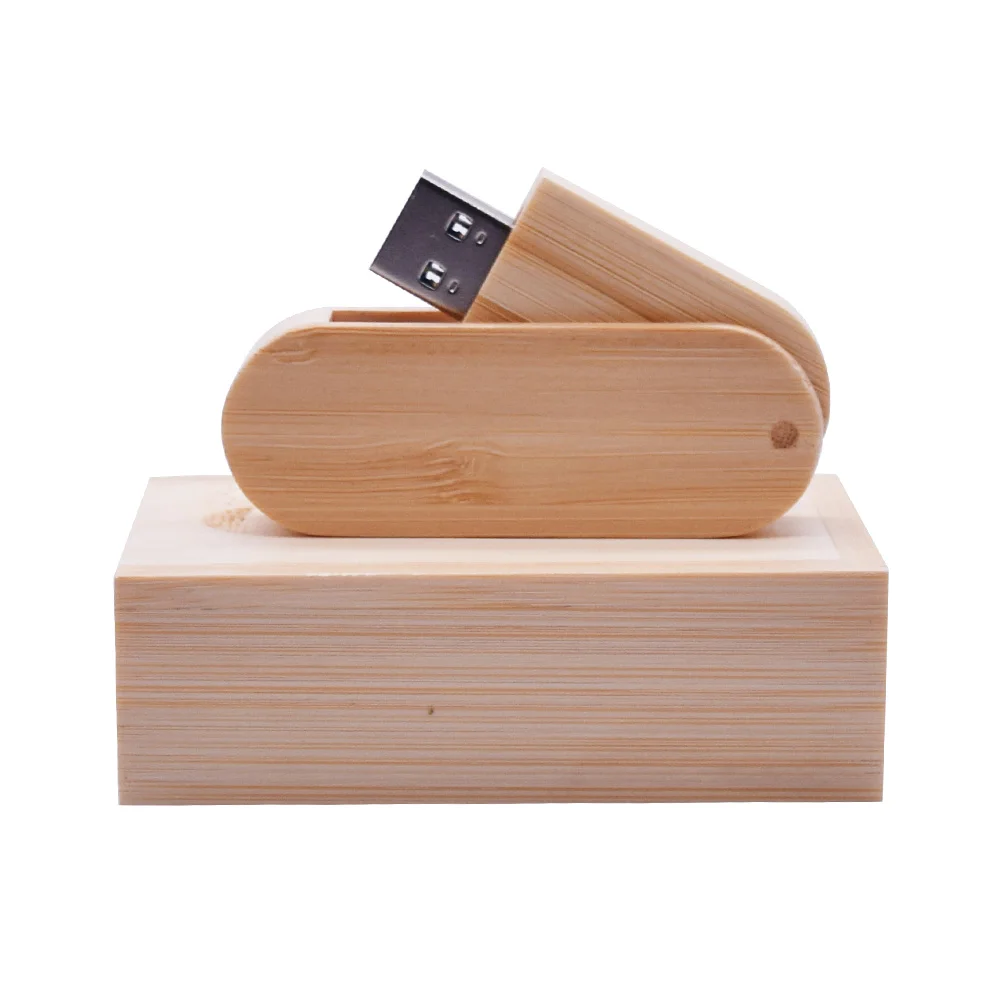 Bamboo with box Овальный usb+ коробка флэш-накопитель USB 3,0 Флешка 128gb горячая Распродажа usb флешка фотография подарок ручка диск более 10 шт бесплатный логотип - Цвет: Bamboo with box