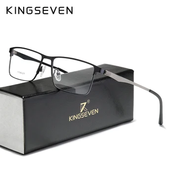 

KINGSEVEN Titanium Alloy Optical Glasses Frame Men 2020 Square Myopia Prescription Eyeglasses Male Metal Eyewear