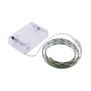 LED 스트립 조명 2835 USB 배터리 전원, 유연한 LED 테이프, TV 배경 조명, 야간 조명용 방수 60LED 화이트 웜, 5V