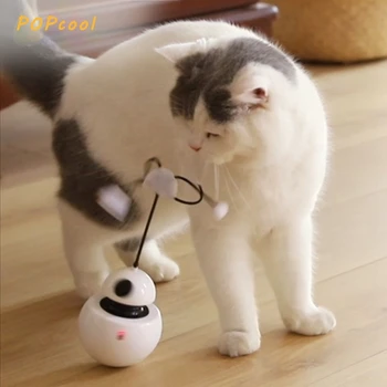 

3 In 1 Automatic Interactive Cat Toy Multi-Function Electric Rotating Ball Tumbler with Chase Light Game Play Toys for Cats