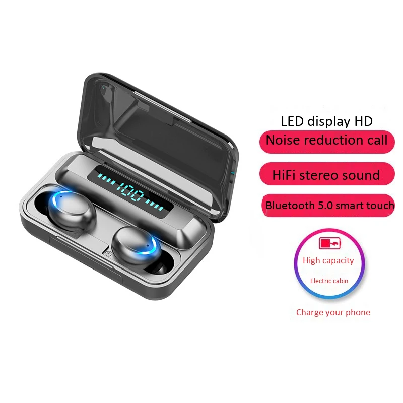 

AAY-New 5.0 Bluetooth Earphone 8D Stereo Wireless Earbuds Mini Wireless Earphone Headset with Power Bank Earphone Headphone