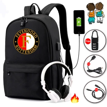

Fashion canvas Feyenoord backpack waterproof anti-theft youth school bag Usb charging travel business backpack for men women bag