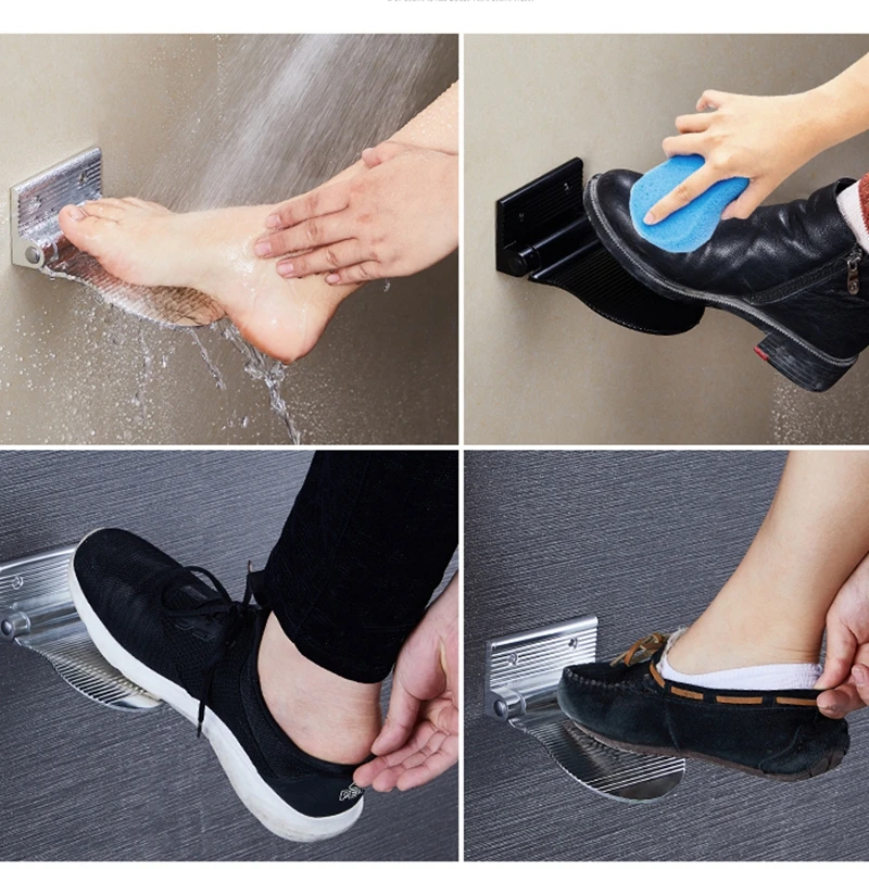 Shower Foot Rest Bathroom Pedals Non-slip Shower Footstool Pedestal Pedals Elderly Pregnant Bath Stool Black