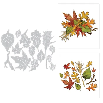 

2020 New Hot Leaves Metal Cutting Dies Stencils and Scrapbooking Paper For Maple Leaf Tree Foil 3D Die Cut Crafts Sets No Stamp