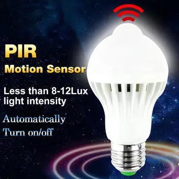 

E27 5W-9W PIR Infrared Motion Sensor Detection Auto Lamp LED Light Bulb 220V