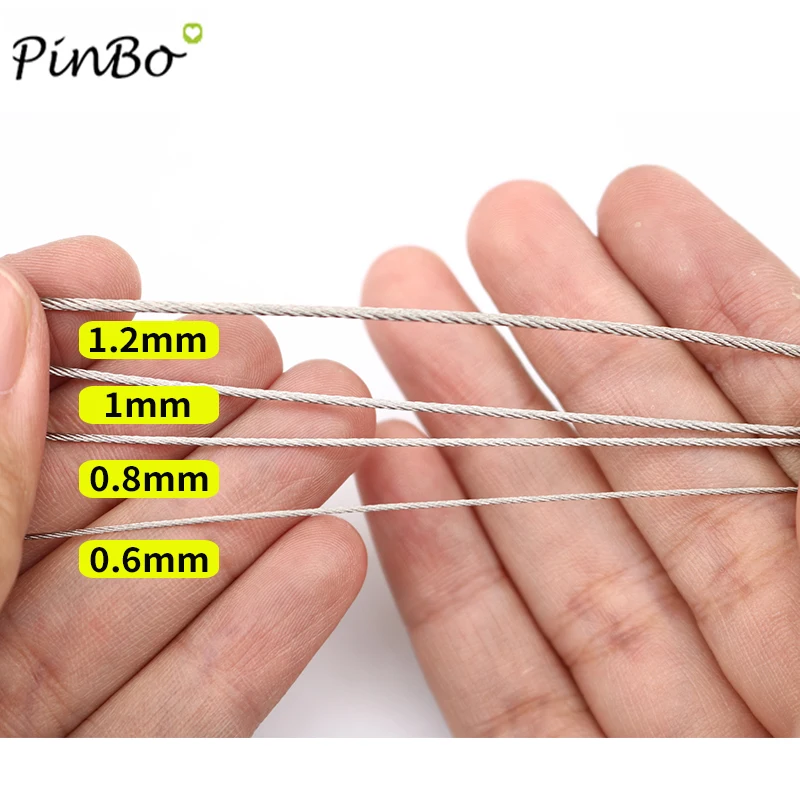 Stainless Steel Wire 5 Meter wire Rope PVC Transparent Coated Cable Stainless Steel rope Clothesline Diameter 0.8mm 1mm 1.5mm 2mm 3mm
