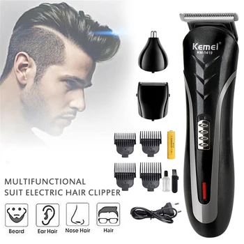 

KM-1419 USB Multi Functional Rechargeable Wireless Electric Shaver Hair Clipper Beard Nose Ear Shaver Hair Trimmer For Men