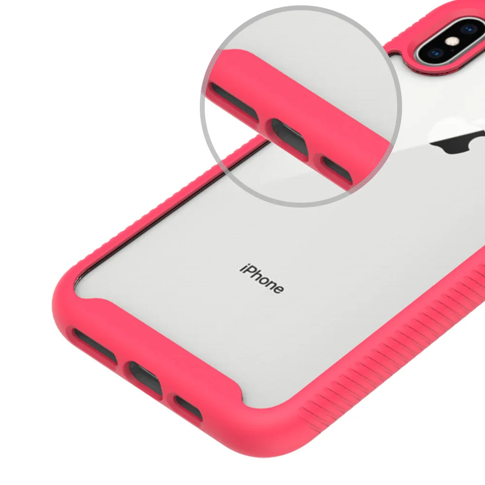 Прозрачный ТПУ чехол для телефона IPhone XS MAX XR 8 7 6 Plus samsung S10 Plus устойчивый к царапинам акриловый верхний и нижний чехол