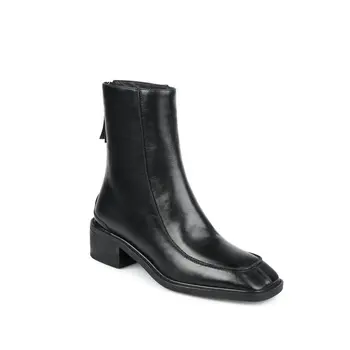 

Vintage Boots Women Genuine Leather Boots Autumn Winter 2020 Women New Low Heels Working Party Shoes Woman