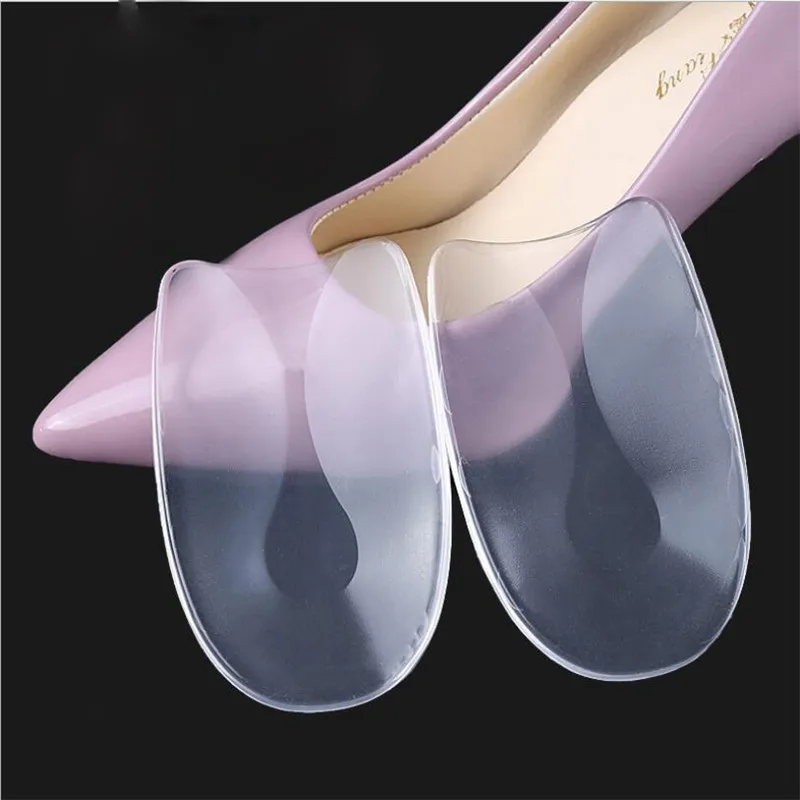 1Pair Silicone Gel U-Shape Heel Cushions Shoe Inserts Fasciitis Heel Protector For Shoes Plantar Heel Spur Cushion Pad