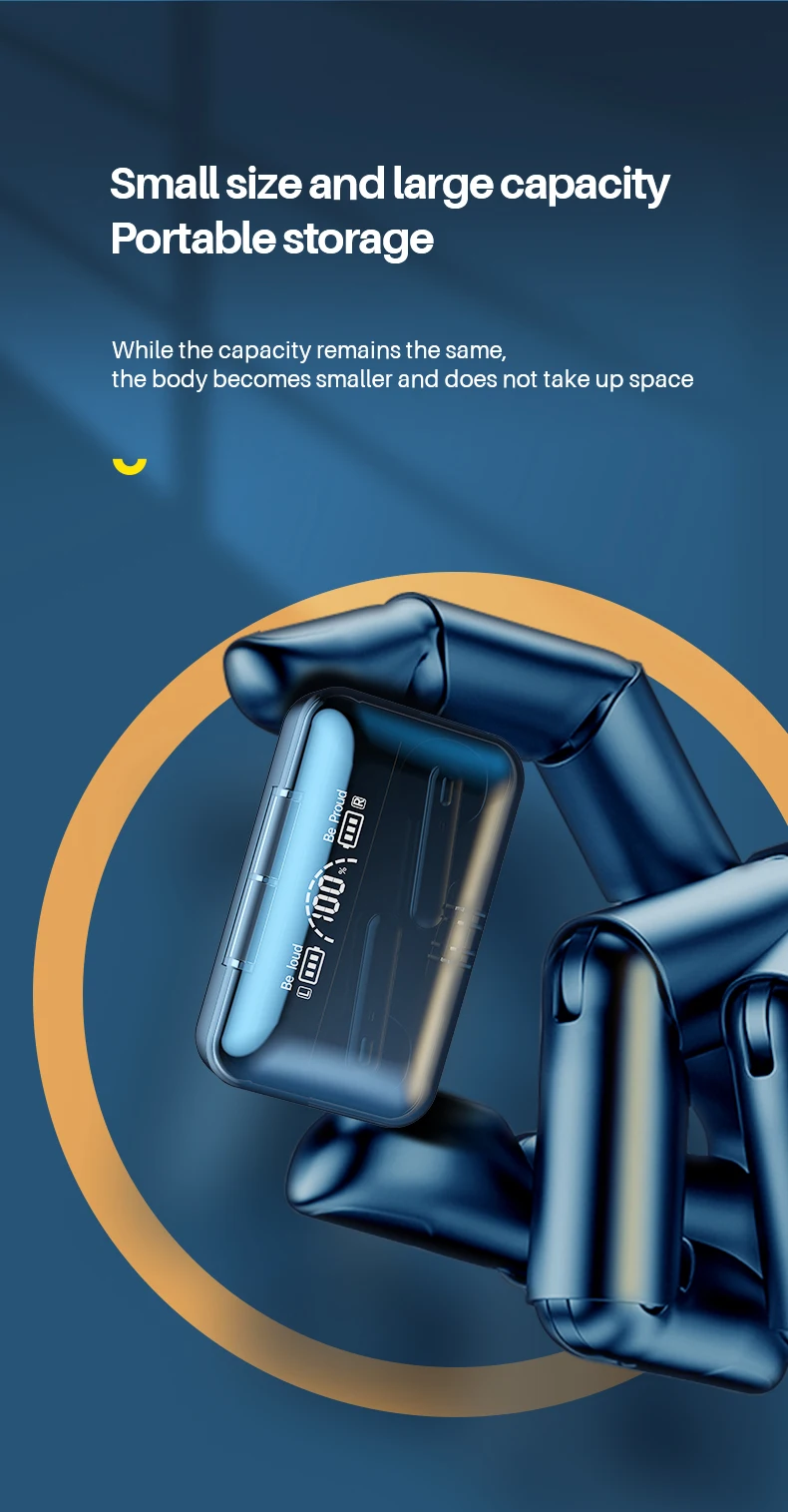 Wireless Headphones TWS Earphone Bluetooth 5.1 With Microphones IPX7 Waterproof Noise Cancelling Bluetooth Headset Type C Charge