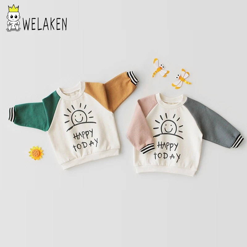 Welaken/свитер с героями мультфильмов Детская осенняя одежда круглым вырезом и