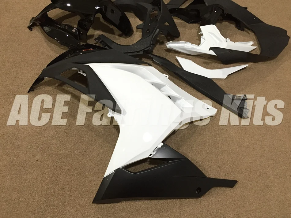 ABS обтекатель комплект для Kawasaki Ninja300 EX300 300R 2013, 13, 14, 15, 16, 17, Обтекатели литья под давлением черного и белого цвета