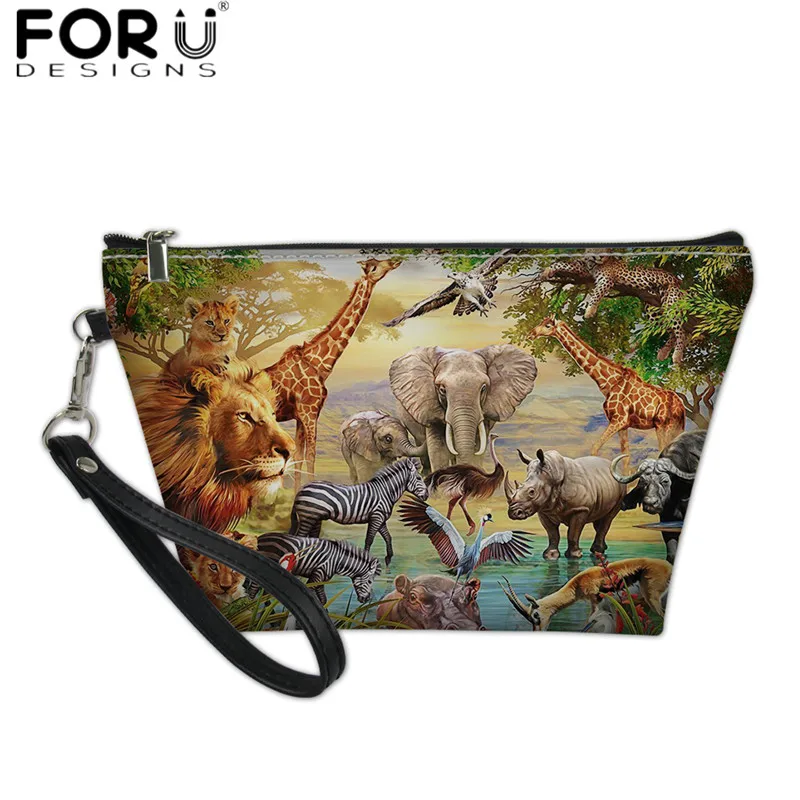 FORUDESIGNS/Модный женский маленький чехол для макияжа forforudesigns с 3D принтом в виде животных из зоопарка, косметичка для селфи с изображением динозавра для девушек - Цвет: HMA132Z8