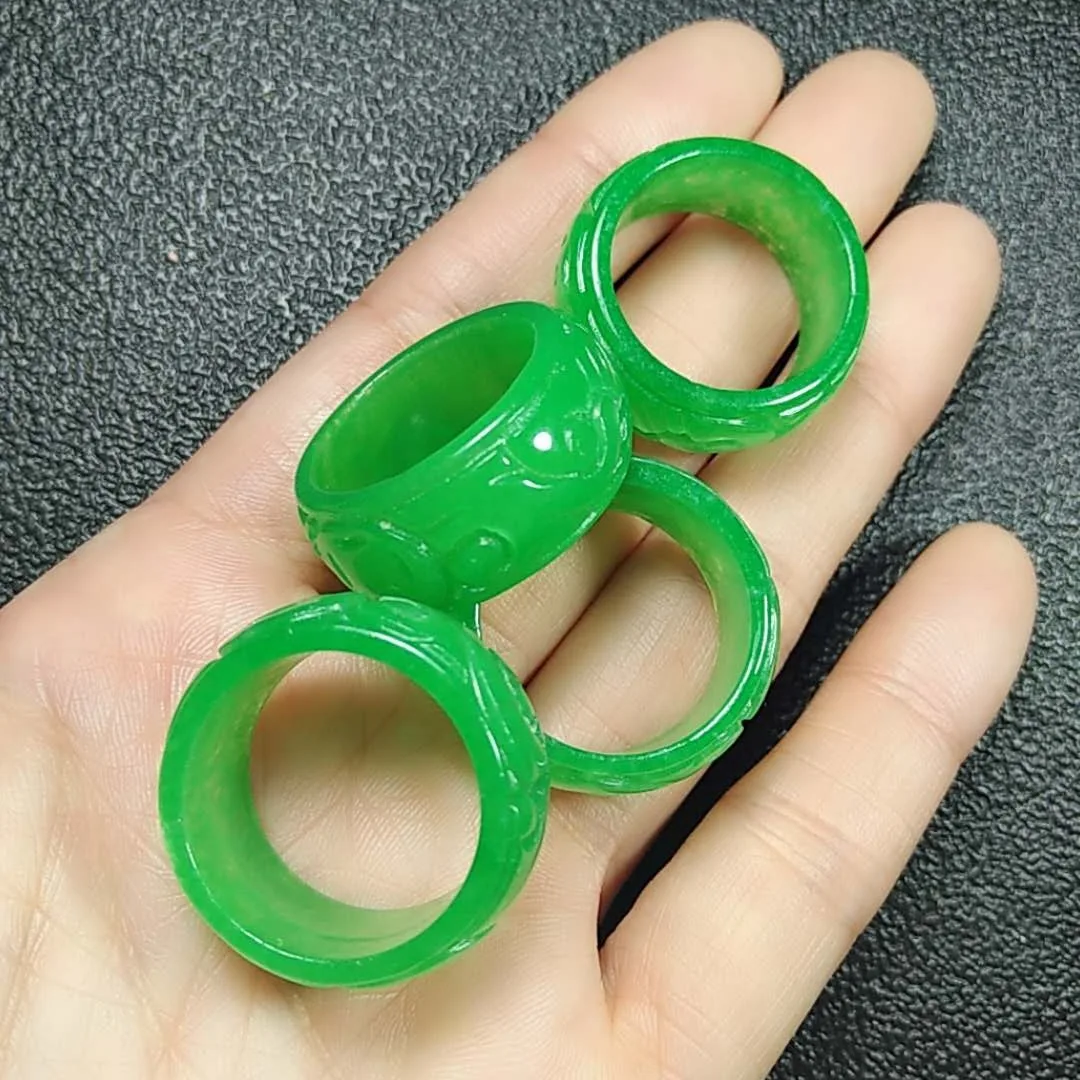 Настоящее кольцо из зеленого нефрита, мужские и женские кольца ручной работы, изысканное кольцо из жадита, Нефритовое ювелирное изделие, подарок из нефрита