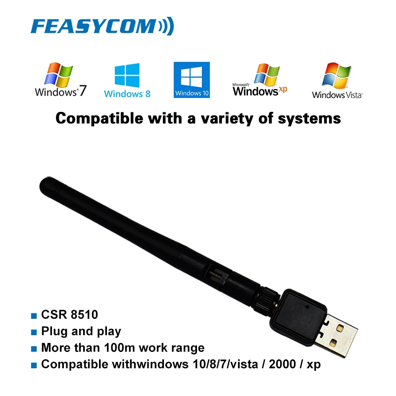 USB адаптер FEASYCOM с поддержкой Bluetooth 4 0 и чипом CSR для Windows 10 8 1 7 XP vista|Беспроводные