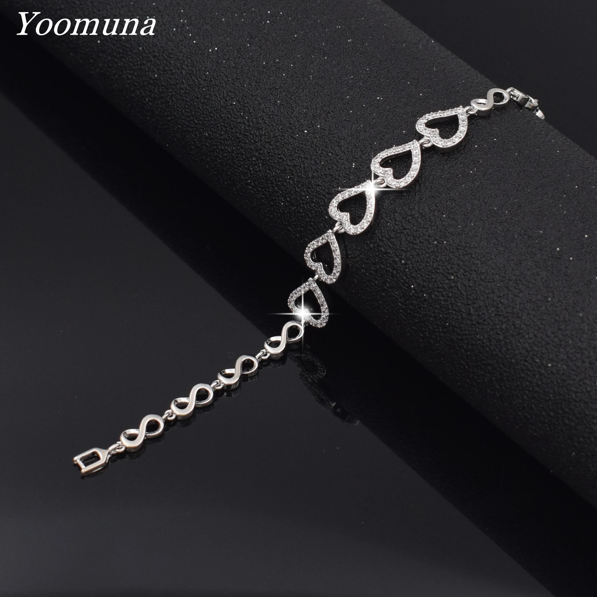 

Popular cubic zirconia stone bracelet Bride Jewelry White Color Leaf Charm Bangles Clear Crystal Bangles For Women 2019