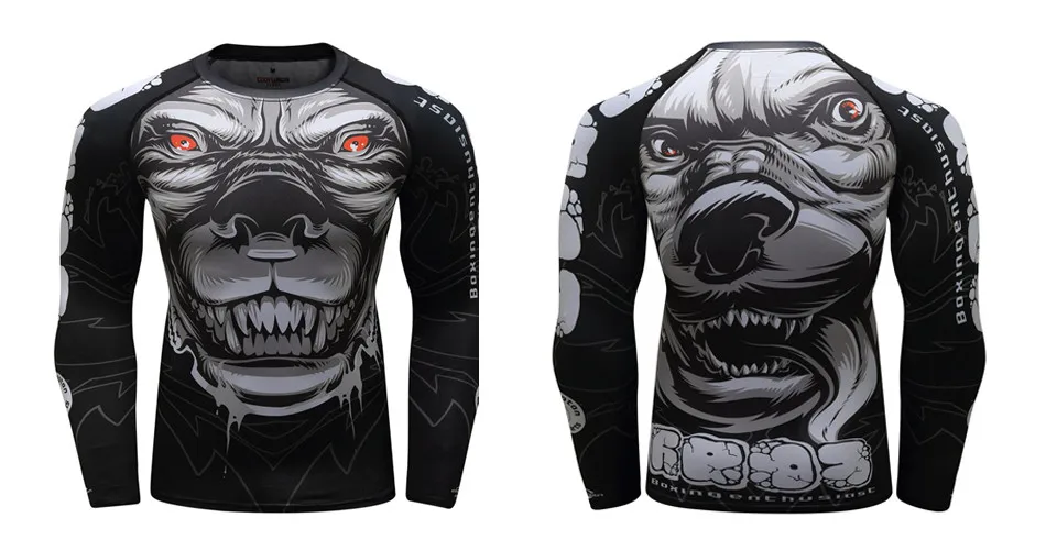 3D ММА футболка herren rashguard тематика «Бразильское джиу-джитсу» Футболка компрессионная футболка Муай Тай дышащие боксерские майки fight jersey Мужская