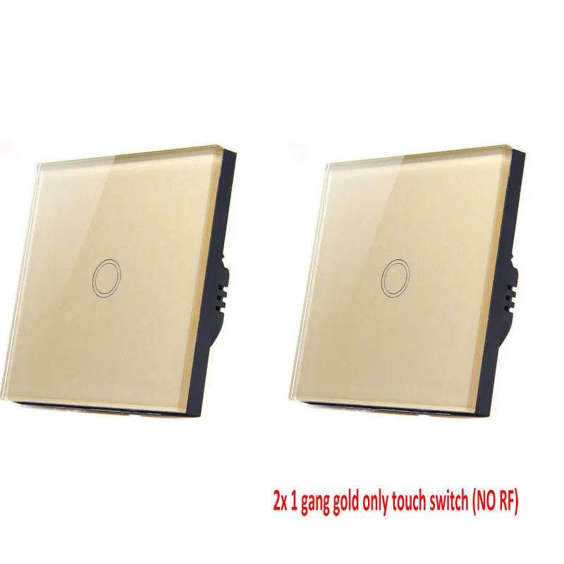 2x G1 only touch Сенсорный выключатель 220 В стандарт ЕС белая кристальная стеклянная панель 1 комплект 1 способ сенсорный экран переключатель, AC 170-240 В 2 шт скидка - Цвет: 2x G1 only touch