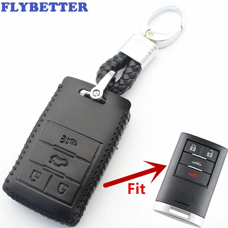 FLYBETTER натуральный кожаный брелок 4 смарт-Кнопка чехол для Chevrolet Corvette/Captiva автомобильный Стайлинг L509