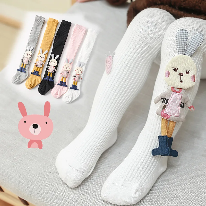 Cotton Tights for Girls Winter Warm Children Pantyhose Striped Ribbed Baby Girl Toddler