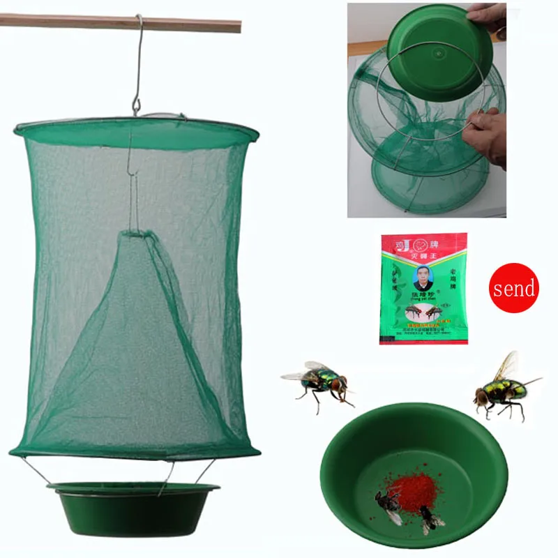 OGFFHH Health 1PCS Pest Control Reusable Hanging Fly Catcher Killer Flies Flytrap Zapper Cage Net Trap Garden Home Dropshipping|Traps| - AliExpress