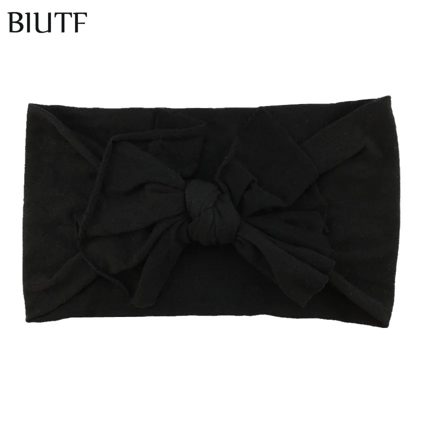 1-black 20 шт./лот, детская шикарная повязка на голову, Широкая мягкая эластичная нейлоновая повязка на голову с бантом, реквизит для фотосессии HB108 - Цвет: 1-black