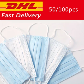 

Disposable Masks 3-layer Non-Woven Masks Anti Virus Dust Mouth Face Mask Protection Soft Protective Mask 50Pcs/100PcsLot Caps