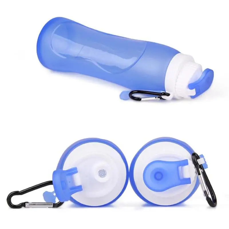 500ml Silicone Folding Water Bottle Portable Water Bottle Kids Outdoor Sports Supplies Travel Drink Kettle