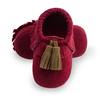 

PU Suede Leather Newborn Baby Boy Girl Moccasins Soft Moccs Shoes Bebe Fringe Soft Soled Non-slip Footwear Crib Shoes