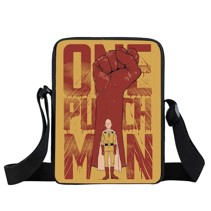 xkbonepunch14 Аниме One Punch Man мини сумка-мессенджер Saitama Genos сумки через плечо для подростков мальчиков один удар-человек Наплечные мини сумки Сумка для книг сумка - Цвет: xkbonepunch14