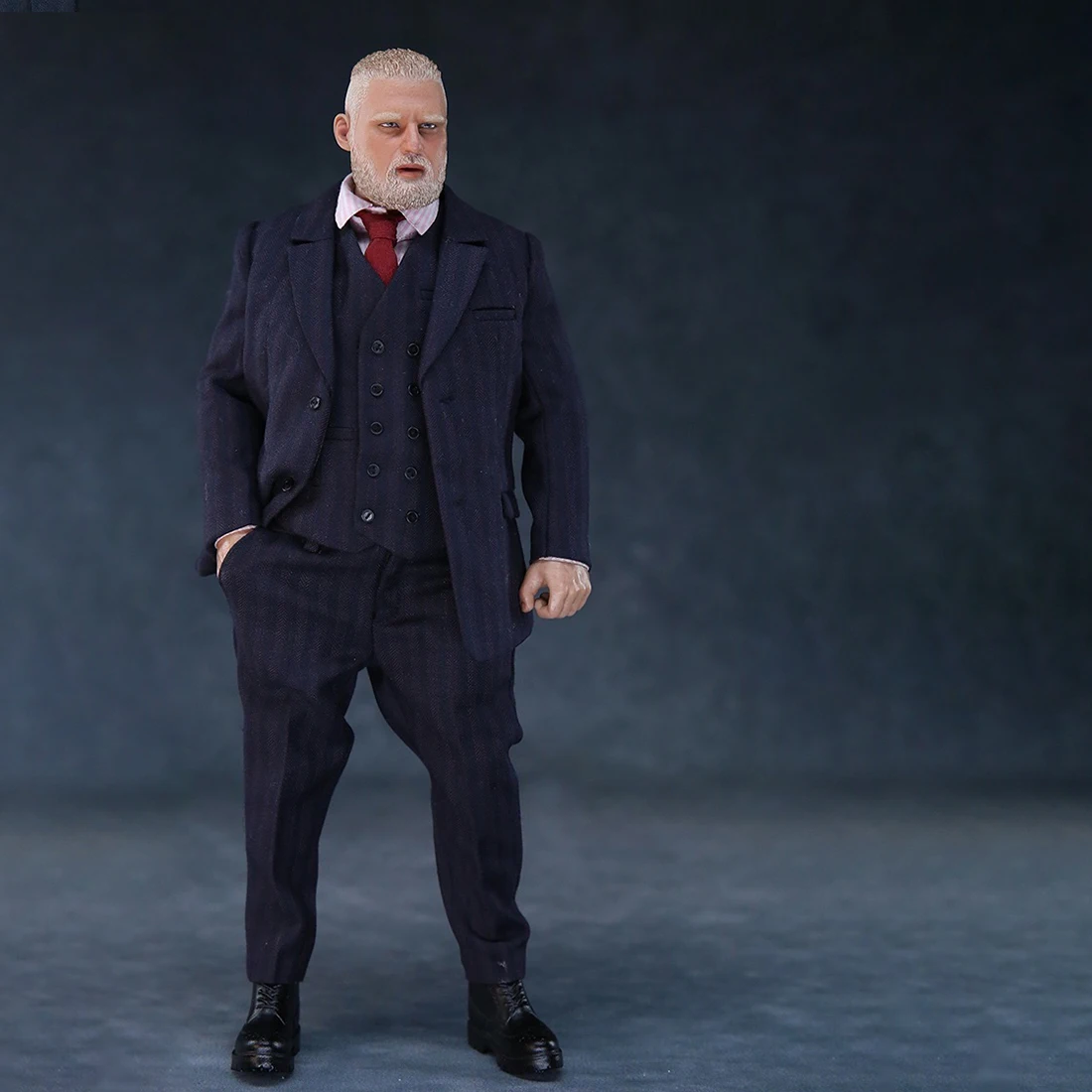 1/6 30 см фигурка Реалистичная голова скульптура DIY толстый мужской босс модель строительные наборы-серый костюм