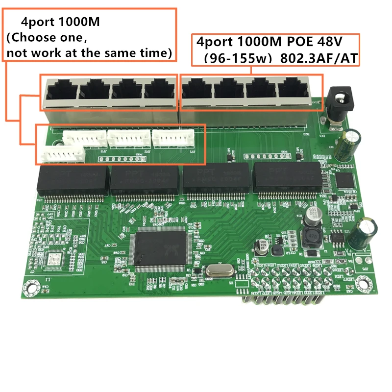 Промышленный Коммутатор Ethernet модуль 8 портов unmanager ed10/100/1000 Мбит/с PCBA плата OEM Авто-зондирования порты PCBA материнская плата OEM