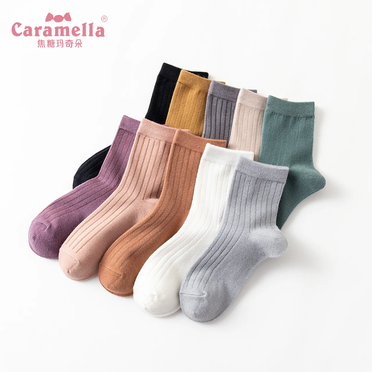 5 Pairs Caramella Autumn and Winter New Artificial Cashmere Vertical Tube Women's Socks Fashion | Женская одежда