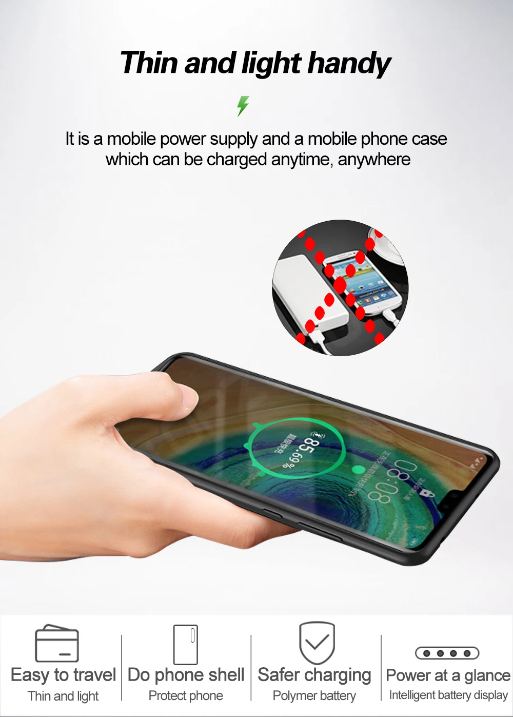 Чехол-аккумулятор для huawei Honor V10 mate 9 10 pro 20x портативное зарядное устройство power Bank чехол для huawei P10 Plus P20 Pro power Чехол