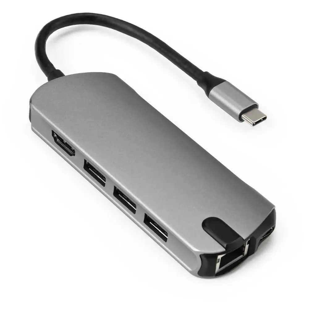 USB C концентратор USB3.0 HDMI VGA RJ45 Gigabit Ethernet SD/TF PD зарядный адаптер USB C док-станция Тип c концентратор конвертер 8 в 1