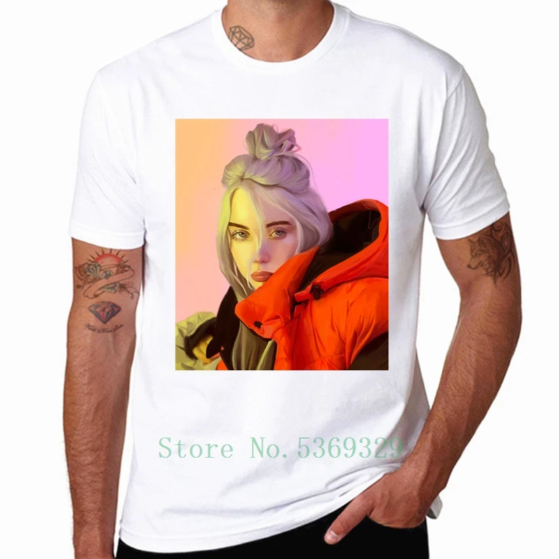T Shirts Billie Eilish Print T-Shirt Brand T Shirt Men Tops Tee Casual Street Design Men T Shirt Casual T-Shirt Funny Crew Neck