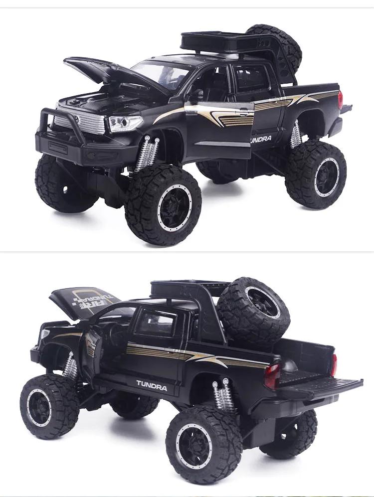 1:32, высокое моделирование, большое колесо Toyota TUNDRA, сплав, автомобильный звук и светильник, модель для детей, подарки - Цвет: VB32285H no box