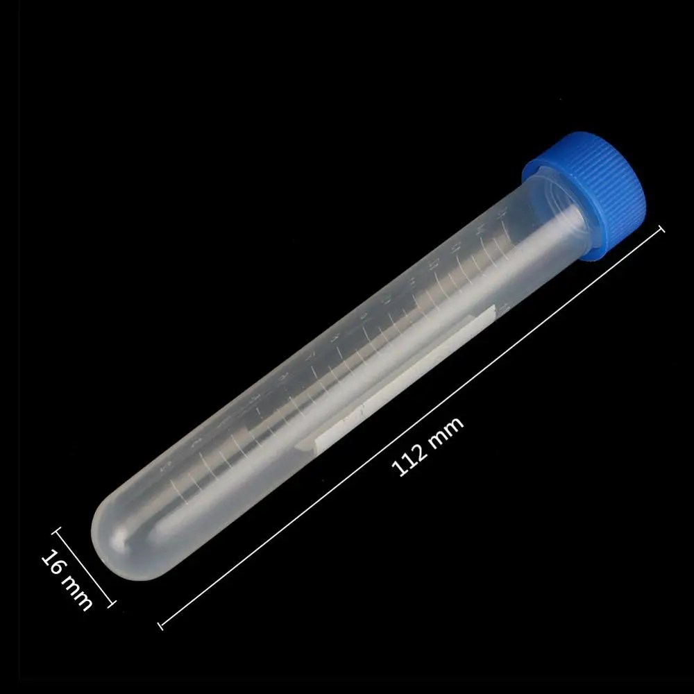 Plastic Test Tubes Centrifuge Tube 10 Pcs 15ml Screw Cap Round Bottom Centrifuge Tube Plastic Reagent Vial Container Laboratory Analysis Test Tube