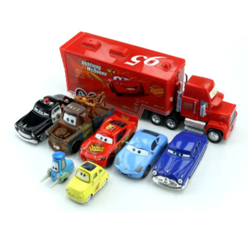 Подлинная Дисней Pixar Cars 8 Cars подарочный набор guido Luigi Lightning McQueen Sheriff Mater литой металлический автомобиль модель детских игрушек