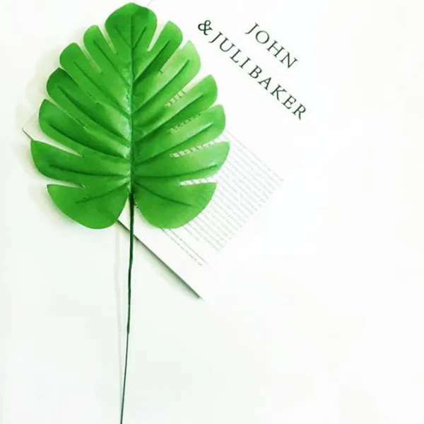 100 шт/партия Поддельные одноствольные Monstera лист моделирование зелени для икебана Свадебные фоновые декорации 2 цвета - Цвет: Светло-зеленый