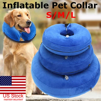 

US Inflatable Collar DogCat Soft E-Collar Pet Puppy Medical Protection Head Cone