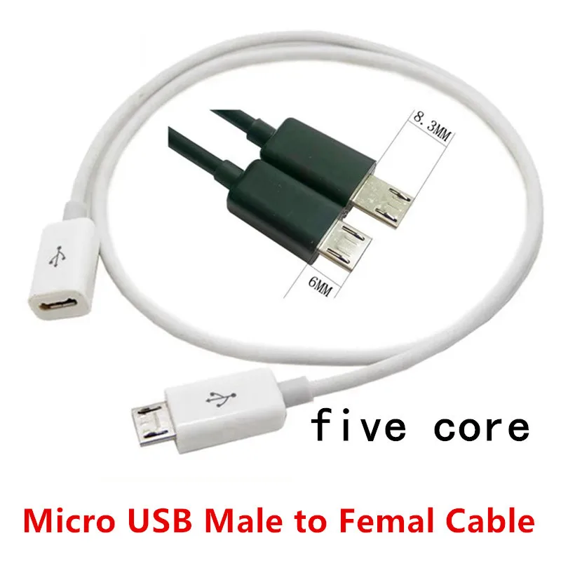 5 контактный разъем Micro USB Папа мама 2 0 папа к Мама Удлинительный кабель 10 см/50 см/100