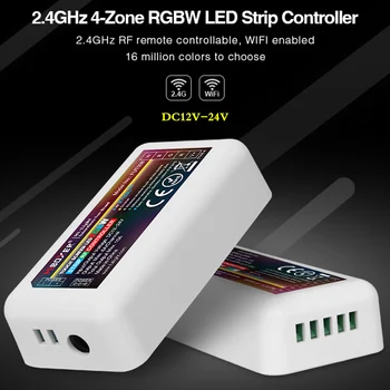 

4-Zone 2.4G RF Wireless FUT038 Mi.Light LED Dimmer Controller WiFi Compatible for 5050 3528 RGBW RGB RGBWW Strip Light Dimmer