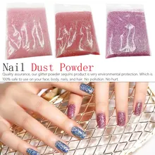 Polski paznokci brokat dekoracje świąteczne 10Gram 0.2MM (008 cal) holograficzna Laser srebrny/złoty połysk grzywny paznokci Glitter pyłu proszek(China)