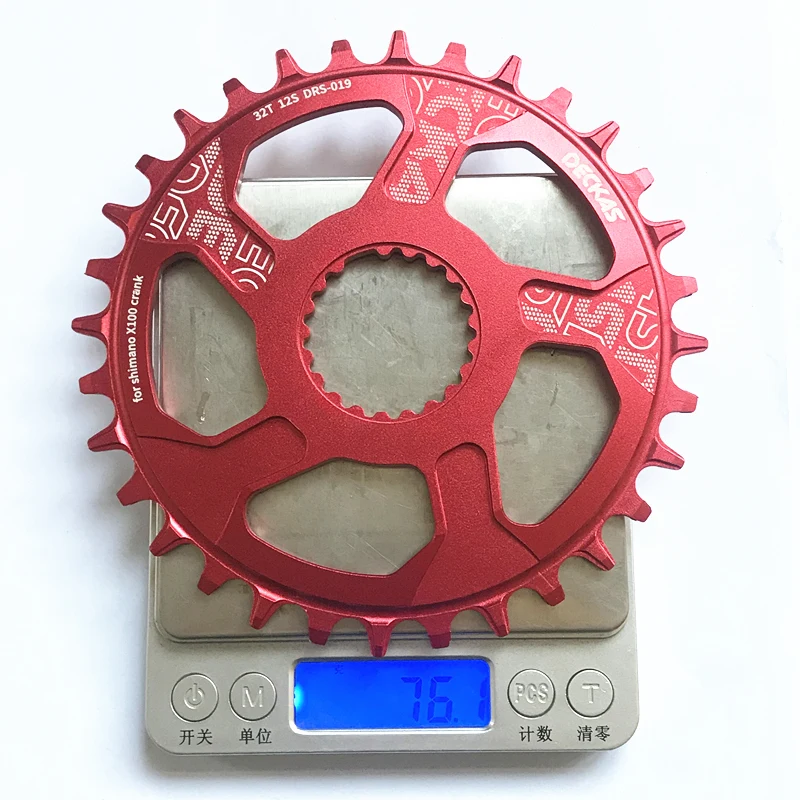 DECKAS, 12 Скоростей, сплав, Круглый центральный замок, цепь для shimano m7100, M8100, M9100, велосипед, MTB, шатун, 32 T, 34 T, 36 T, 38T - Цвет: 32T RED
