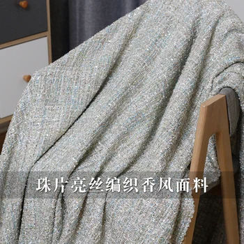 

The Cloth 145cm width sequin tweed style wool and polyester garment materials DIY clothes fabrics Freeshipping