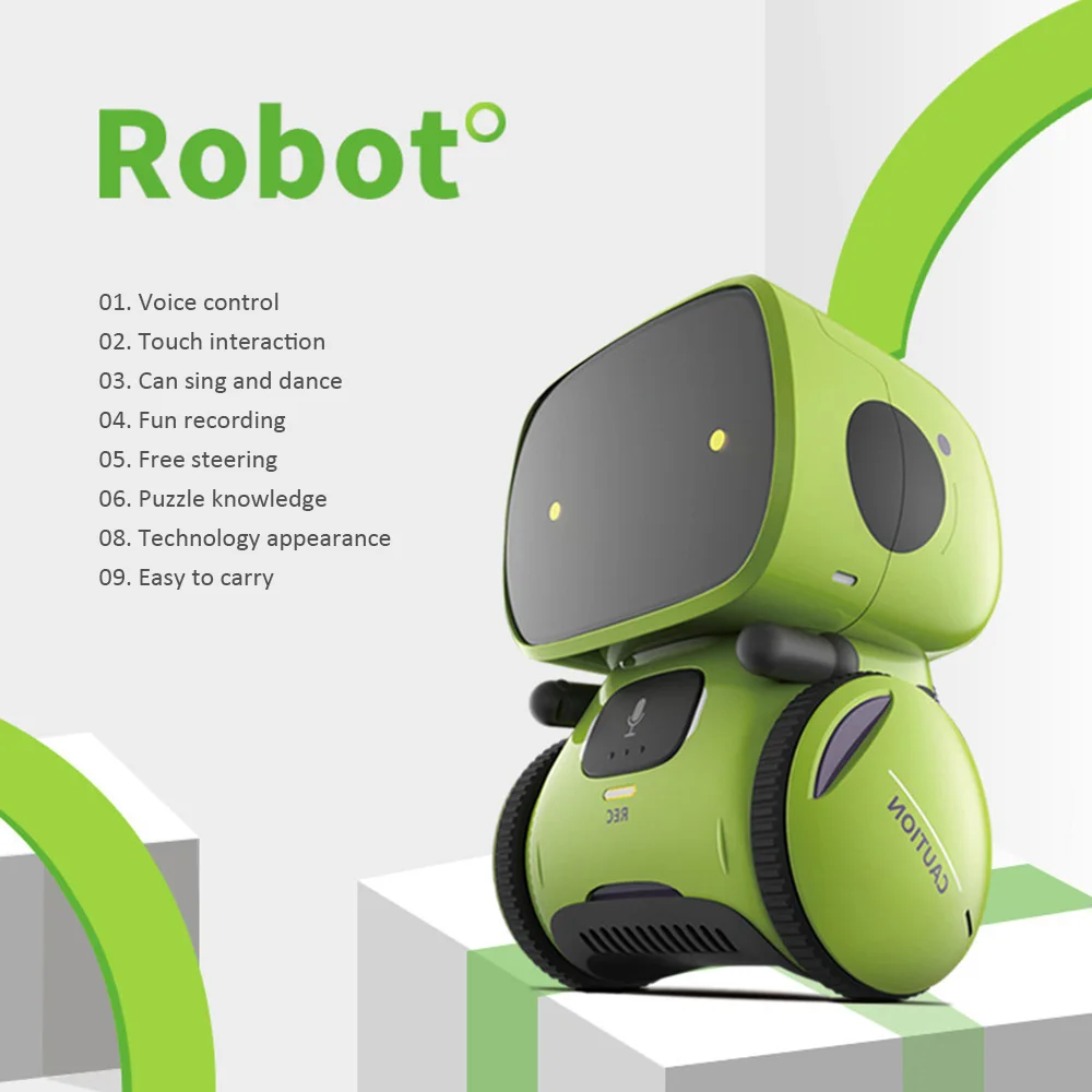 Умные роботы для детей, танцевальная музыкальная запись, Интерактивная игрушка с сенсорным управлением, пластиковая умная Роботизированная игрушка для детей