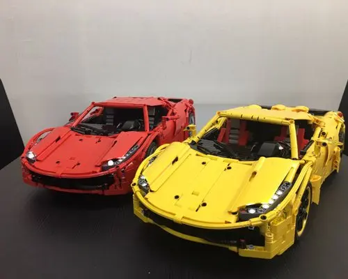 Technic RC Мотор función de potencia vehaticulo MOC-1767 ferrarios 458 наборы для сборки - Цвет: red with motor