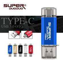 Novo pendrive usb 3.0 pen drive tipo c pen drive 512 256 128 64 32 16 gb otg usb vara de memória para computador/telefone